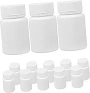 SAFIGLE 20Pcs Empty White Plastic Bottles with Screw Cap Portable Sample Liquid Storage Containers for Pills Capsules and Items Durable Food Grade Hdpe Material