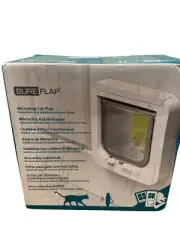 SureFlap Microchip Cat Flap 21cm | White 5-Way Locking Cat Door