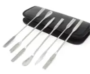 Stainless Steel Lab Spatula Micro Sampling Scoop Spoon Double Ended Mixing Sets