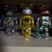 NEW Bearbrick x BAPE Lion Dance Daruma Maneki Neko 100% / 400% 6-Pc Set Medicom