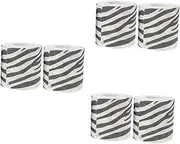 NOLITOY Sets Case of Zebra Fabric Toilet Rolls Animal Print Tissue Design for Bathroom Pcs