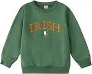 [ttmmxamia] St Patricks Day Outfit Irish Sweatshirt, Toddler Baby Girl Boy Sweatshirt Crewneck Cute Spring Clothes,18-24M Green, Green, 18 Months