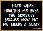 Honey Dew Gifts, Hate When Healthy Me Buys The Groceries, 2.5 inch by 3.5 inch, Locker Decorations, Refrigerator Magnets, Fridge Magnets, Decorative Funny Magnets, 754837