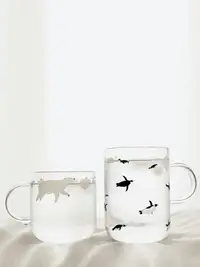 在飛比找樂天市場購物網優惠-網紅企鵝杯少女ins家用玻璃杯玻璃水杯杯子創意潮流牛奶杯可愛