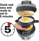 Breakfast Sandwich Maker with Egg Cooker Ring, English Muffins, Croissants, Min
