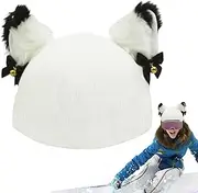 Ski Helmet Cover, Bells Cat Ears Helmet Wrap, Elastic Washable Coverings, Fun and Stylish Decoration, Protective Accessory, Trinkets for Ski, Snowboard, Skateboard
