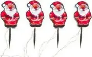 4 PCS 40 LED White Santa Solar Christmas Garden Lights