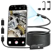 Dual-Lens Endoscope Camera with Light, 1920P Borescope Inspection with 8+1 Ad...