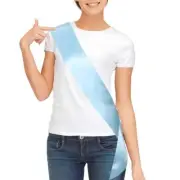 Blank Satin Sash Plain Sash Party Decorations Make Your Own Sash Light Blue