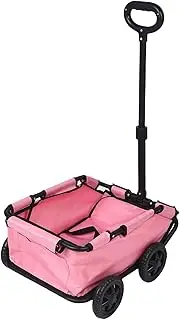 Pet Stroller, 4 Wheels Foldable Dog Stroller, Easy Fold Lightweight Compact Travel Cat Strollers, Multifunction Pet Carrier for Small/Medium Dogs Cats, Puppy, Doggie, Bunny, (Pink)