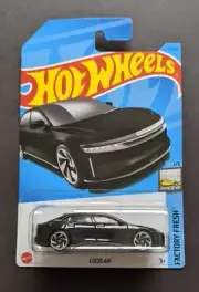 Brand New 2023 Hot Wheels Lucid Air in Black 1/64 Scale Model Car