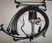 small cap DODGE 400 1973-1978 BLACK HEI Distributor +8mm Spark Plug Wires USA