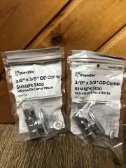 2 Pack SharkBite Brass 3/8-in x 3/8-in Od Compression Straight Stop New