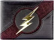[THE FLASH] DC Flash Gold Lightning Textured Black ID & Card Bi-Fold Wallet