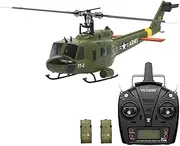 RC Helicopters for Adults, F07-V 1/34 Scale UH-1 Huey 2.4G 6CH Brushless Direct-Drive Manual Aerobatic Flight RC Helicopter Model (3 Battery/Mode1/Mode2)