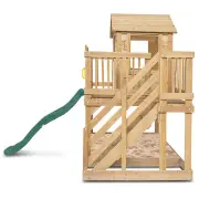 Silverton Elevated Wooden Cubby House with 1.8m Slippery Dip