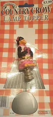 Hermitage Pottery 1996 Country Crow Lamp Topper Lampshade PT 8557 ~ Girl Crow