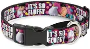 Dog Collar Martingale Agnes Unicorn 3 Poses Its So Fluffy Unicorns Dots Purple 11 to 17 Inches 1.0 Inch Wide