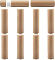 Paperboard Lip Balm Tubes, 10 Pieces Empty Kraft Paper Chapstick Tube Container, Round Shap Empty Kraft Paper Jar Tube, Brown