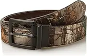 [RealTree Camo] Men's Reversible Leather Brass Belt