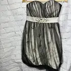 Phoebe Couture Strapless Cocktail Dress, Black & Cream, Lace Overlay, Size 2