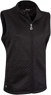 [Island Green] Golf IGLVST1810 Womens Thermal Breathable Moisture Wicking Sports Top Sleeveless Quilted Gilet Vest