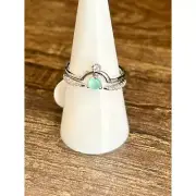Bomb Party Unspoken Dreams Genuine Amazonite Rhodium Plating Size 8