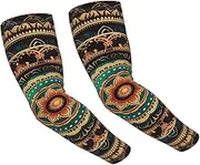 [FHEDVBN] Mandala Arm Sleeves Compression Arm Covers for Men Women Outdoor Sun Sleeves Cooling Sports Sleeve, Black