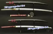 Hand Forged Sharp Dragon Tsuba Red Japanese Sword Katana 2132