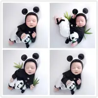 在飛比找ETMall東森購物網優惠-2022新款熊貓造型嬰兒百天寶寶攝影服裝兒童影樓周歲拍照主題