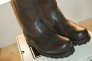 NIB Frye Warren Pull On Black Brown Smooth Full Grain Shearling 10 M $498 Boots