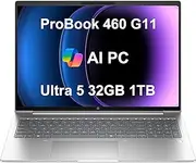HP ProBook 460 G11 Business Laptop (16" FHD+ Anti-Glare, Intel Core Ultra 5 125U (> i7-1355U), 32GB DDR5 RAM, 1TB SSD) Backlit, Fingerprint, 1080p Webcam, Wolf Security, Win 11 Pro, 2025 AI PC