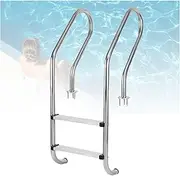 Swimming Pool Ladder,2/3-Step Double Handrails Stairs,Stainless Steel Inground Ground Pool Steps,for Backyard Pool Home,Bearing Weight 250kg(2 Steps)