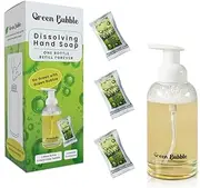 Green Bubble Single Hand Soap Kit, 1 Glass Soap Dispenser, 3 foaming Hand soap Refill, Makes 1 Liter of Soap, ((Makes 3X 350ml Bottles of soap) (1 Foaming Dispenser + 3 Hand Soap Tablets)