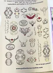 31 Embroidery Designs Multi-Format CD-Rom Disk Part 55626 0100 Flowers