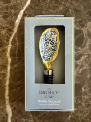 The Bar Shop Bottle Stopper Gold Blue White Clam Shell Design ~ New