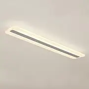 TONFON Modern White Metal Long Strip Ceiling Light LED Linear Ceiling Lamp Semi Flush Mount Lighting Ceiling Light Fixture for Living Room Bedroom Dining Room Kitchen Study Room Corridor Chandelier(40