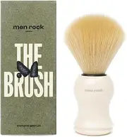 Men Rock Shaving Brush with Synthetic Bristles, Helps to Remove Unwanted Dead Skin and Avoid Irritation, Soft Bristles and Comfortable Handle, Vegan Friendly