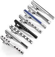 [WUSHAUALNS] Tie Clip Black Enamel Tie Clip Set Upscale Diamond Set Tie Clip