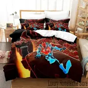 v2346 Bed Sheets Crash Bandicoot Game Bedding Set Boys Girls Twin Queen King Size Duvet Cover Pillowcase Bed boys Adult 3-Piece Bedding Set (1 Duvet C