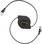 Hoement Super Fast 10gbps Ethernet Cable 1.5m Retractable Network Cord Cat 7 Internet Cord Sturdy LAN Cable for Stream and Download