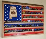 Alabama State Police Challenge Coin Display Flag with one free coin DS TRAD