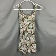 Girls Romper Shorts XL 14/16 Floral by SO Elastic Waist Jumpsuit Cinch Front