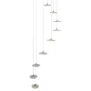Delessi Sokyo 10-Light Hand Blown Glass Disc Pendant Light Tri-Colour - Gold/Frost