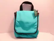 NEW LL Bean Travel Toiletry Personal Bag Organizer Hanging Ice Blue Nylon Mirror