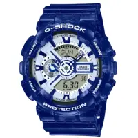 在飛比找momo購物網優惠-【CASIO 卡西歐】G-SHOCK 精緻青花瓷大圓雙顯錶 