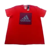 ADIDAS Climalite Mesh Logo T-Shirt sz XXL Extra Extra Large Red Black