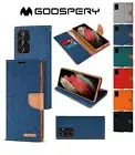 For Galaxy S20 Ultra Plus S10 S9 S8 Plus Flip Canvas Cover Samsung Wallet Case