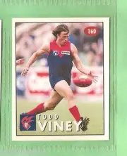 1996 AFL SELECT STICKER #160 TODD VINEY, MELBOURNE DEMONS