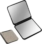 Rhinestone Mirror, Bling Rhinestones Vanity Lamp, Folding Compact Mirror, Handheld Purse Mirror, Cosmetic Makeup Mirror, Rhinestone Mirror Bling Rhinestones Vanity Lamp Folding Small Compact Mirror